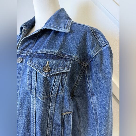 Walter Baker Shawna Dark Denim Jean Jacket Oversized Size XS - Picture 4 of 12